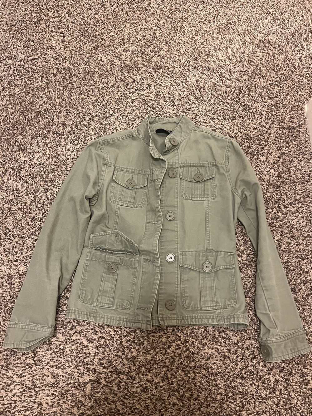 Route 66 Light Olive Green Button-Front utility Jacket